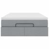 vidaXL Османска легло с матрак, светлосиво, 120x200 см, плат