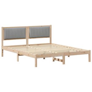 vidaXL Леглова рамка с тапицирана гръбна част Светлосиво 160 x 200 cm