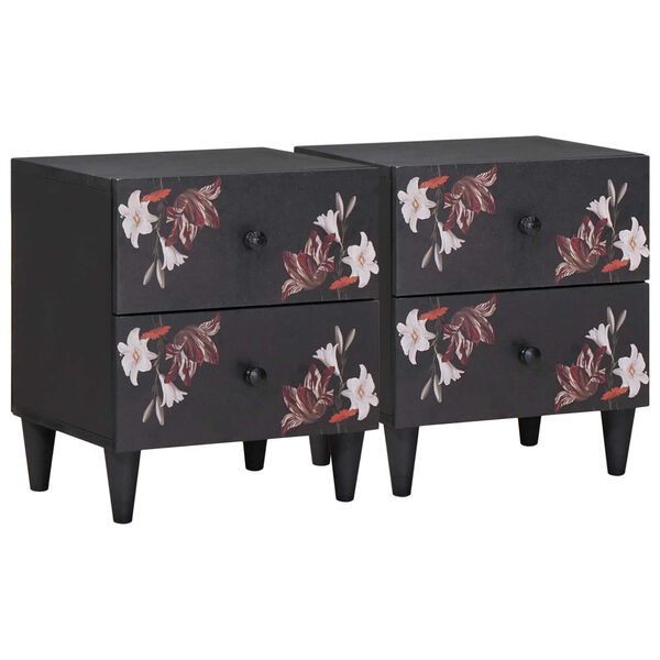 vidaXL Нощно шкафче с чекмедже 2 pcs Кафяво 40 x 33,5 x 46 см