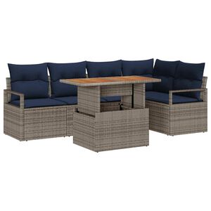 vidaXL Комплект за хранене в градината 6 pcs Сив и тъмносин