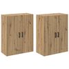 vidaXL Стенно шкафче 2 pcs Дъб 69,5 x 34 x 90 см Инженерно дърво