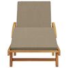 vidaXL Шезлонг Таупе 200 x 67 x 84cm Масивна акациева дървесина