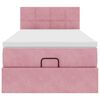 vidaXL Османска легло с матрак, розово, 90x190 см, кадифе