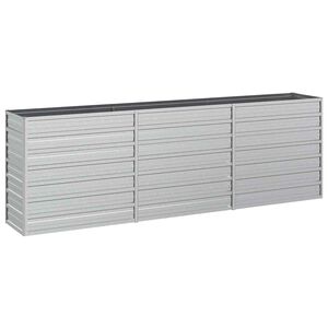vidaXL Повдигната градинска леха, 240x40x77 см, стомана, сребриста