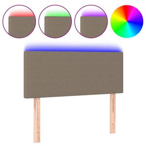 vidaXL LED горна табла за легло, таупе, 80x5x78/88 см, плат