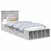 vidaXL Рамка за легло Циментено сиво 90 x 200 cm Инженерна дървесина