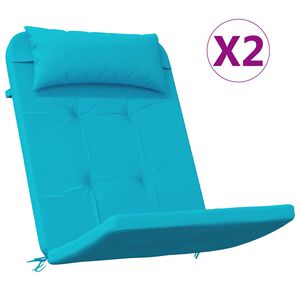 vidaXL Възглавници за столове 2 pcs Тюркоаз 58 x 77 x 4,5 см