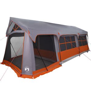 vidaXL Семейна палатка Сив и оранжев 620 x 322 x 240 см Полиестер