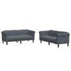 vidaXL Комплект дивани от 2 части, тъмносиво, кадифе