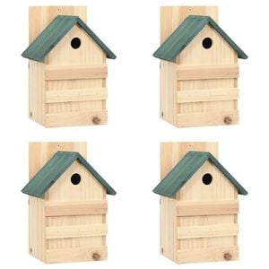 vidaXL Къщи за птици, 4 бр, 23x19x33 см, чам