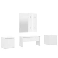 vidaXL Комплект мебели за антре, бял гланц, инженерно дърво