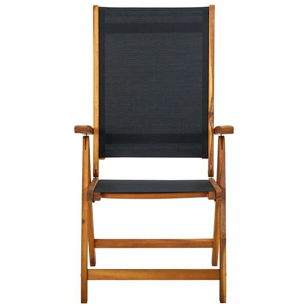 vidaXL Сгъваеми градински столове, 4 бр, акация масив и textilene