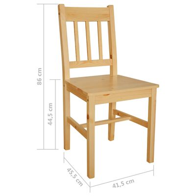 vidaXL Трапезни столове, 4 бр, борова дървесина