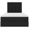 vidaXL Легло с място за съхранение и LED Черно 120 x 190 cm Полиестер