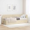 vidaXL Ъглова рамка за легло с матрак Крем 80 x 200 cm текстил