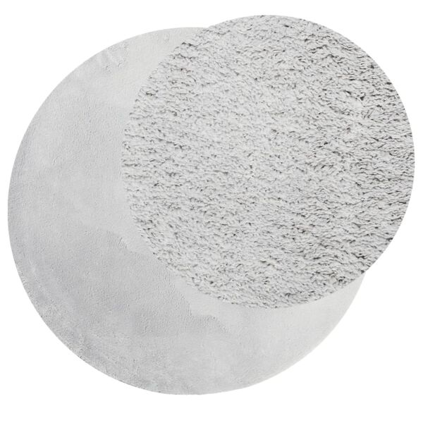 vidaXL Килим HUARTE с къс косъм, мек и миещ се, сив, &Oslash; 120 см