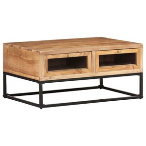 vidaXL Маса за кафе, 90x60x40 см, акация масив