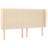 vidaXL Горна табла за легло с уши, кремава, 163x23x118/128 см, плат