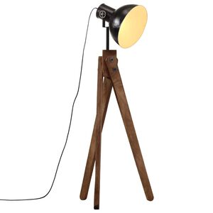 vidaXL Подова лампа, 25 W, черна, 45x45x120 см, E27