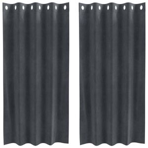 vidaXL Затъмняващи завеси 2 pcs Светлосиво 140 x 175 cm Кадифе