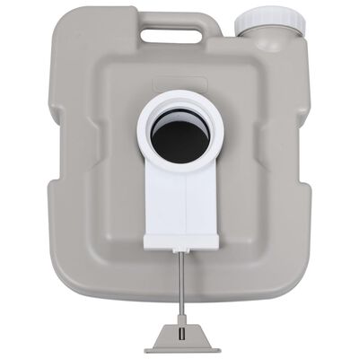 vidaXL Преносима тоалетна за къмпинг, сива, 10 + 10 л