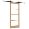 vidaXL Преплъзваща се врата Естествено и черно 86 x 198,5 см