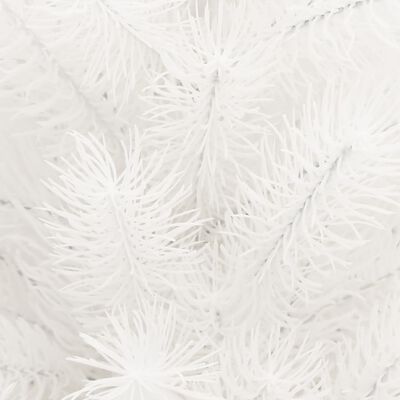 vidaXL Изкуствена осветена коледна елха, бяла, 65 см