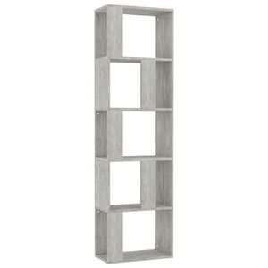 vidaXL Разделител за стая, бетонно сив, 45x24x159 см, инженерно дърво