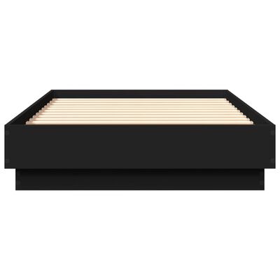 vidaXL Рамка за легло с LED осветление, черна, 75x190 см