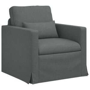vidaXL Диван Тъмен сив 78 x 78 x 80 см текстил