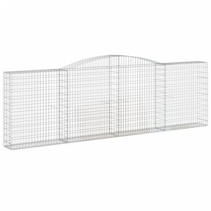 vidaXL Дъговидна габионна кошница 400x30x120/140 см поцинковано желязо