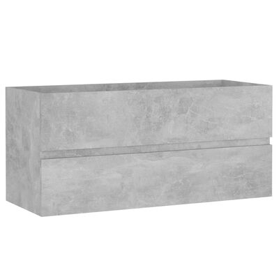 vidaXL Долен шкаф за мивка, бетонно сив, 100x38,5x45 см, ПДЧ