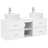 vidaXL Комплект шкафове за баня 3 бр. Бяло 129 x 44,5 x 82 см
