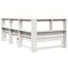 vidaXL Легло с рафтове за книги, без матрак, бял, 90x190 см, бор масив