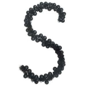 vidaXL Коледна гирлянда с топки Черно 186 см Полистирен