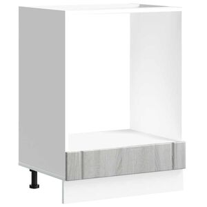 vidaXL Шкаф за фурна, Lucca, сив сонома, инженерно дърво