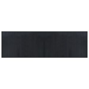 vidaXL Правоъгълен килим, черен, 60x200 см, бамбук