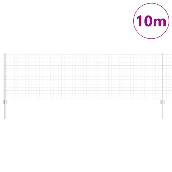 vidaXL Ограда с пост Сребрист 0,8 x 10 m Стомана