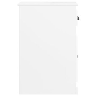 vidaXL Страничен шкаф с чекмедже бял гланц 40x50x75 см инженерно дърво