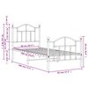vidaXL Метална рамка за легло с горна и долна табла, бяла, 90x190 см