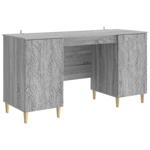 vidaXL Бюро Сив Сонома Инженерна дървесина 142,5 x 50 x 75 см
