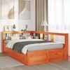 vidaXL Легло с етажерка за книги, без матрак, 120x200 см, бор масив