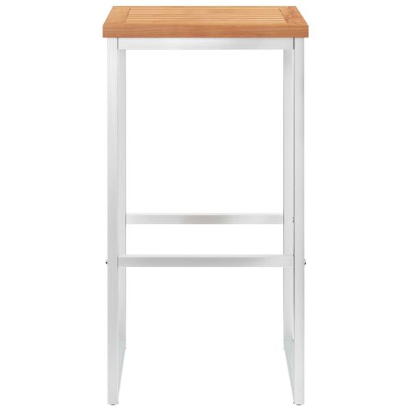 vidaXL Бар столове 2 бр тиково дърво масив и неръждаема стомана