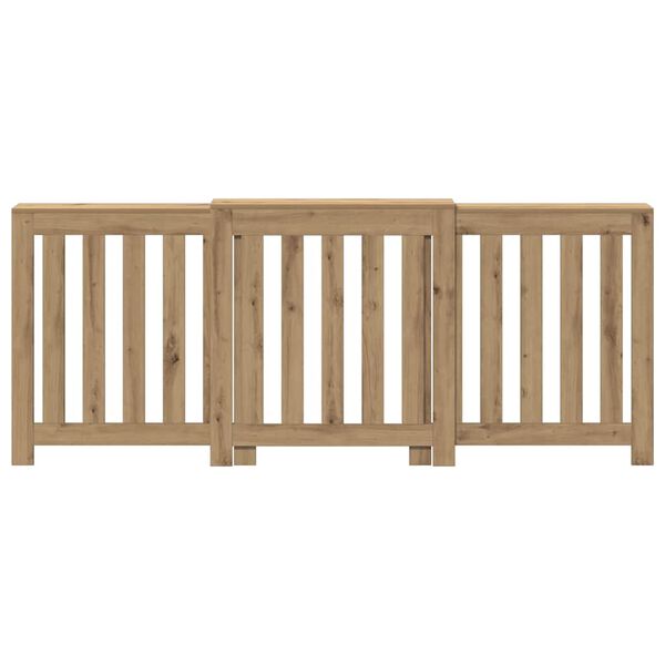 vidaXL Капак за радиатор, дъб артизан, 205x21,5x83,5см инженерно дърво