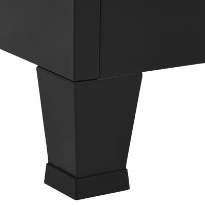 vidaXL Индустриален скрин за съхранение, черен, 90x40x100 cм, стомана