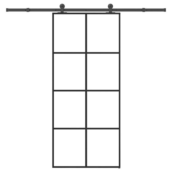 vidaXL Плъзгаща се врата с обков 90x205 см ESG стъкло и алуминий
