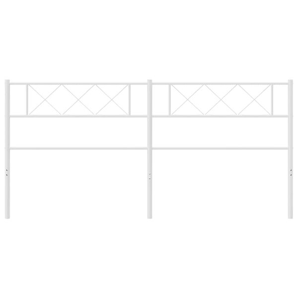 vidaXL Метална резервна табла за легло, бяла, 193 см