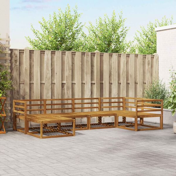 vidaXL Комплект дивани за открито 6 pcs Естествен