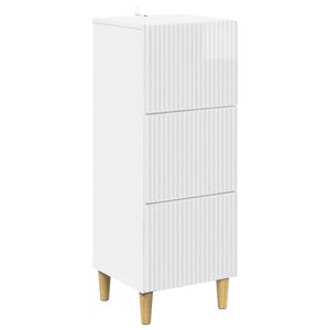 vidaXL Чекмеджетен шкаф Бял гланц 33 x 34,5 x 90 см