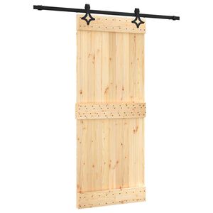 vidaXL Преплъзваща се врата 85 x 210 cm Естествено и черно